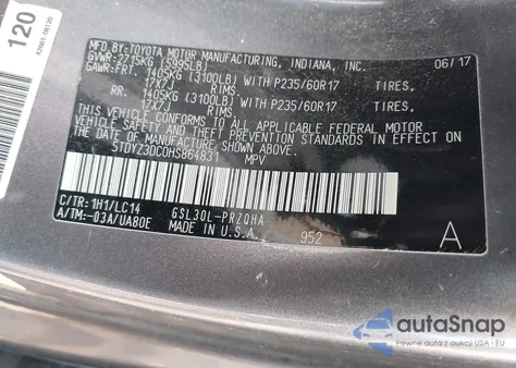 2017 Toyota Sienna Xle Premium 8 Passenger из США, поврежденный, VIN 5TDYZ3DC0HS864831